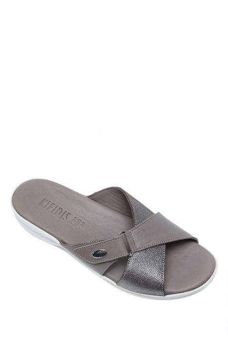 K1992-125 Kifidis Kadın Deri Terlik 36-41 Vizon / Taupe