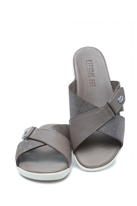 K1992-125 Kifidis Kadın Deri Terlik 36-41 Vizon / Taupe