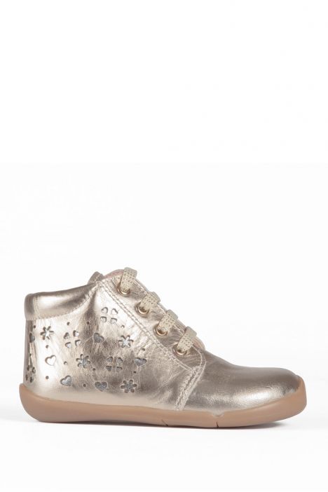 K231 Kifidis-Kids İlk Adım Kız Çocuk Deri Ayakkabı 19-25 Dore / Gold