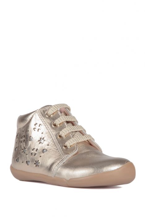 K231 Kifidis-Kids İlk Adım Kız Çocuk Deri Ayakkabı 19-25 Dore / Gold