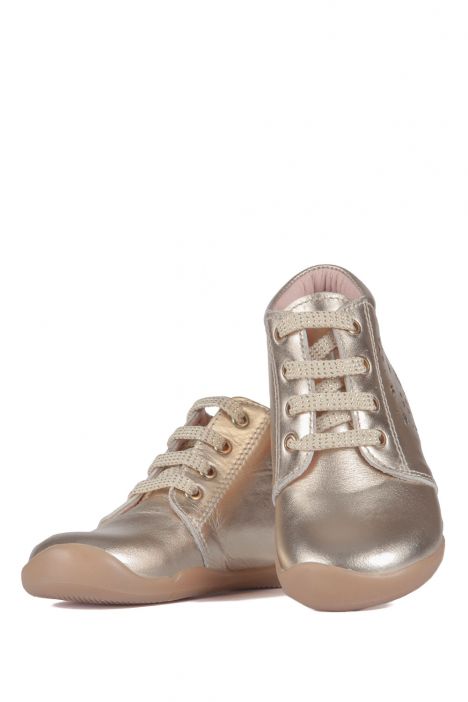K231 Kifidis-Kids İlk Adım Kız Çocuk Deri Ayakkabı 19-25 Dore / Gold