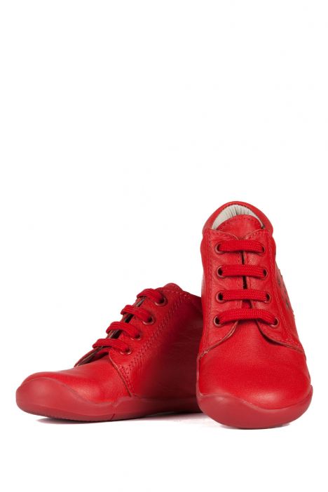 K231 Kifidis-Kids İlk Adım Kız Çocuk Deri Ayakkabı 19-25 Kırmızı / Red