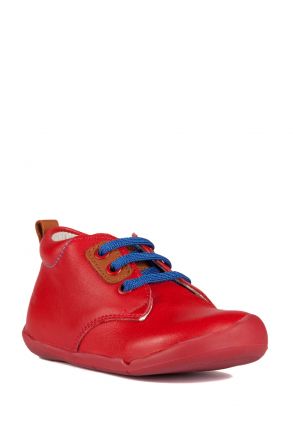 K311 Kifidis-Kids İlk Adım Unisex Çocuk Deri Ayakkabı 20-25 Kırmızı / Red