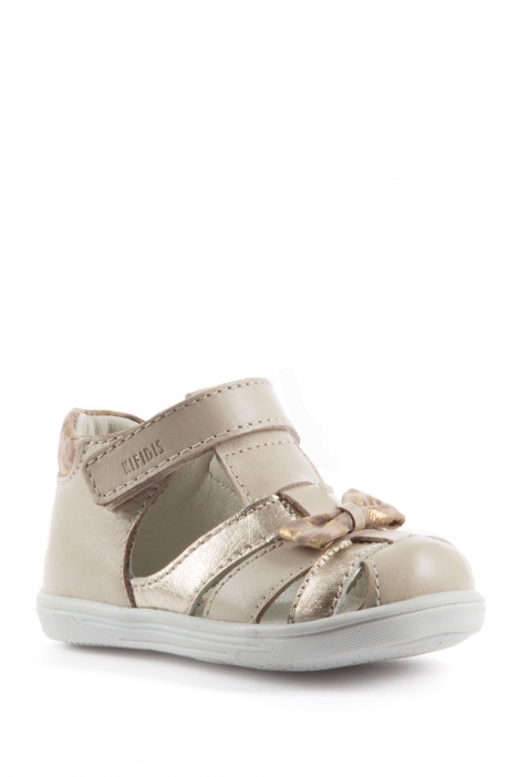 K320 Kifidis-Kids İlk Adım Kız Çocuk Deri Ayakkabı 19-24 Krem / Cream
