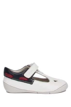 K410 Kifidis-Kids Unisex Bebek Deri Ayakkabı18-22 Beyaz / White