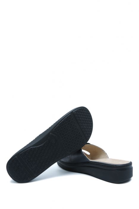 K46 Kifidis Italy Anatomik Çift Bantlı Kadın Deri Terlik 36-41 Pelle N.-Glitter Blue/Lacivert