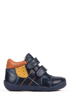 K531 Kifidis-Kids İlk Adım Unisex Çocuk Deri Ayakkabı 19-25 Lacivert / Navy