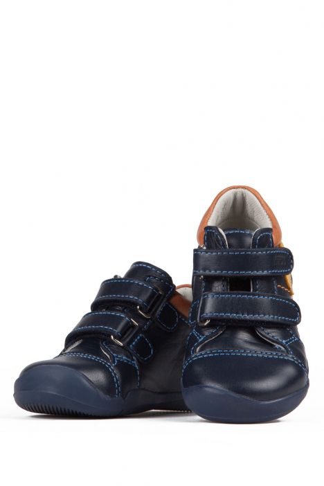 K531 Kifidis-Kids İlk Adım Unisex Çocuk Deri Ayakkabı 19-25 Lacivert / Navy