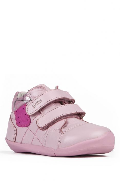 K531 Kifidis-Kids İlk Adım Unisex Çocuk Deri Ayakkabı 19-25 Pembe / Pink