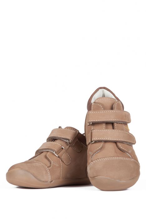 K531 Kifidis-Kids İlk Adım Unisex Çocuk Deri Ayakkabı 19-25 Kum Nubuk