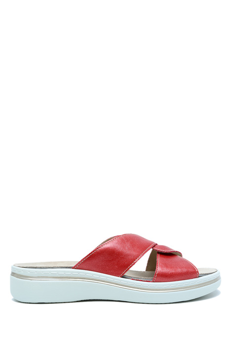 K63 Kifidis Italy Anatomik Kadın Deri Terlik 36-41 Rosso/Kırmızı