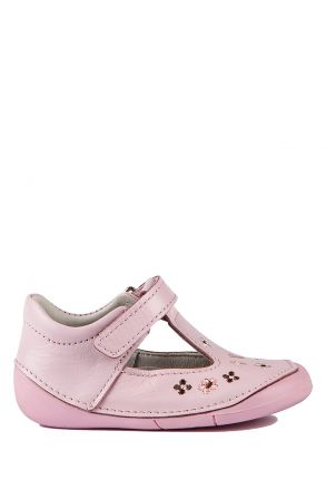 K660 Kifidis-Kids Kız Bebek Deri Ayakkabı 18-21 Pembe / Pink