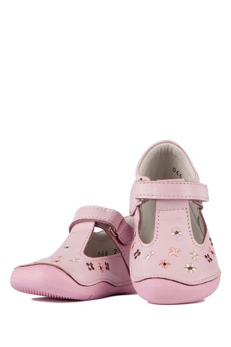 K660 Kifidis-Kids Kız Bebek Deri Ayakkabı 18-21 Pembe / Pink