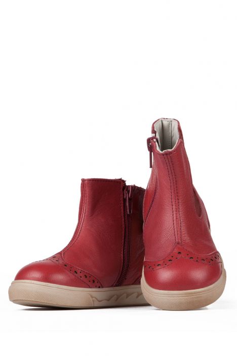 K751 Kifidis-Kids Kız Çocuk Deri Bot 25-30 BORDO