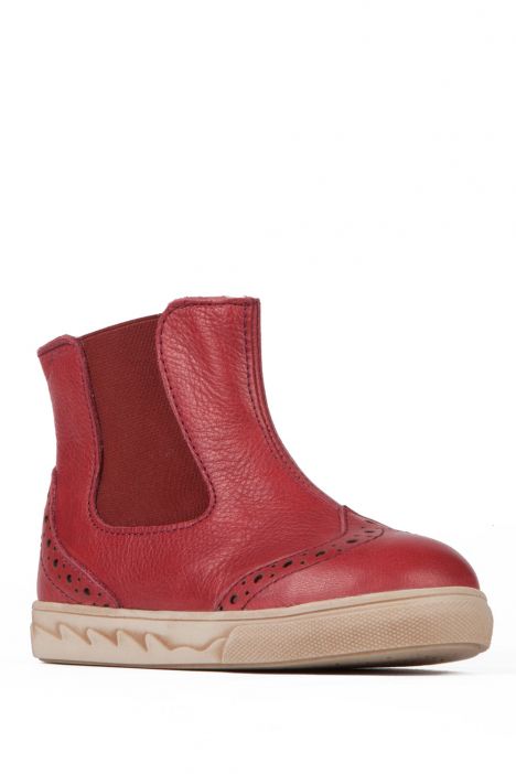 K751 Kifidis-Kids Kız Çocuk Deri Bot 25-30 BORDO