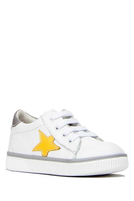 K761 Kifidis-Kids Unisex Çocuk Spor Deri Ayakkabı 24-30 Beyaz / White