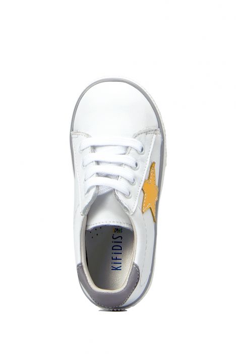 K761 Kifidis-Kids Unisex Çocuk Spor Deri Ayakkabı 24-30 Beyaz / White