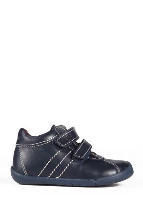 K821 Kifidis-Kids İlk Adım Unisex Çocuk Deri Ayakkabı 19-25 Lacivert / Navy