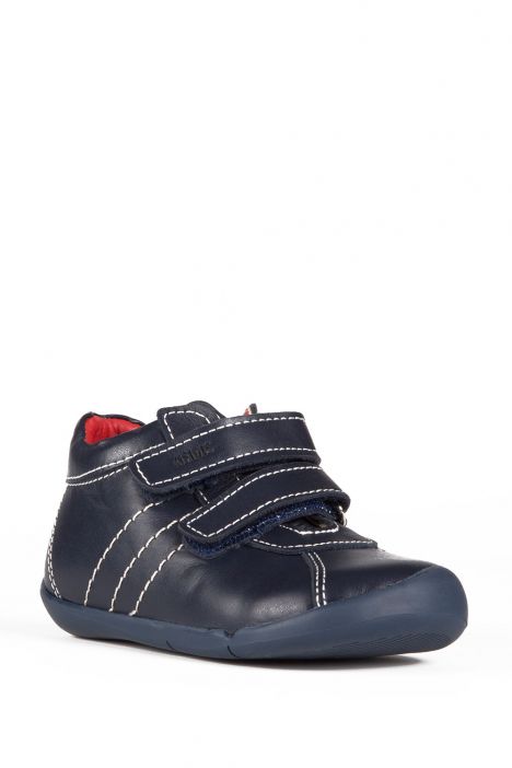 K821 Kifidis-Kids İlk Adım Unisex Çocuk Deri Ayakkabı 19-25 Lacivert / Navy
