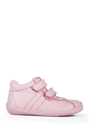 K821 Kifidis-Kids İlk Adım Unisex Çocuk Deri Ayakkabı 19-25 Pembe / Pink