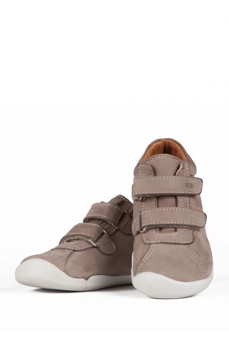 K821 Kifidis-Kids İlk Adım Unisex Çocuk Deri Ayakkabı 19-25 VIZON NUBUK