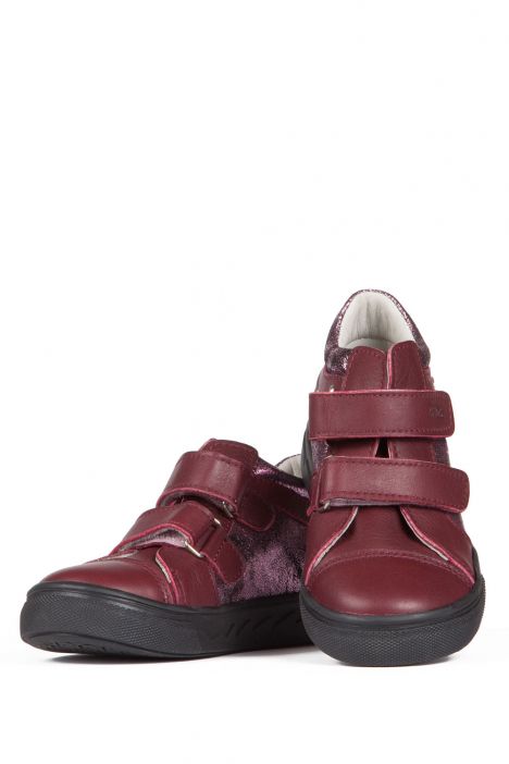 K851 Kifidis-Kids Kız Çocuk Deri Ayakkabı 25-30 BORDO