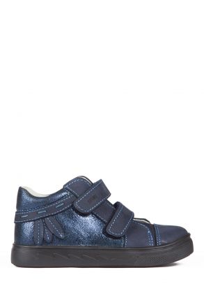 K851 Kifidis-Kids Kız Çocuk Deri Ayakkabı 25-30 Nubuk Lacivert / Nubuck Navy