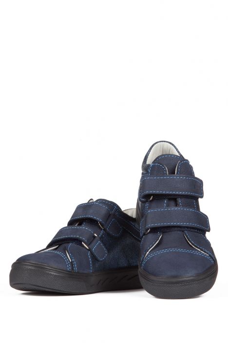 K851 Kifidis-Kids Kız Çocuk Deri Ayakkabı 25-30 Nubuk Lacivert / Nubuck Navy