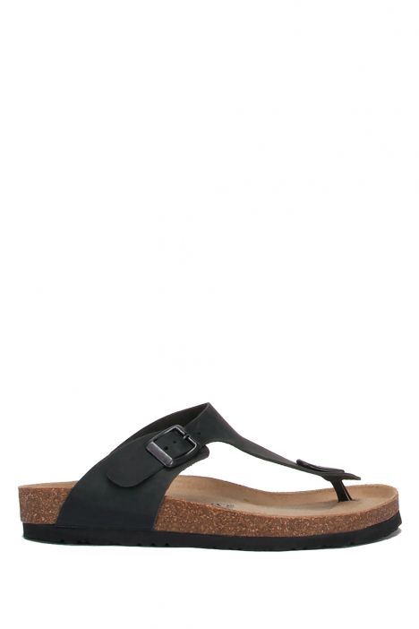 K8871DK Kifidis Soft Step Kadın Parmak Arası Deri Mantar Terlik 36-41 Antrasit (228)