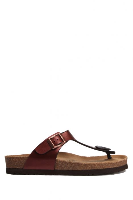 K8871SK Kifidis Soft Step Kadın Parmak Arası Mantar Terlik 36-41 Koyu Bordo - 022