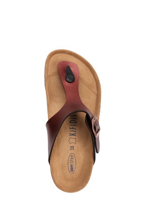 K8871SK Kifidis Soft Step Kadın Parmak Arası Mantar Terlik 36-41 Koyu Bordo - 022