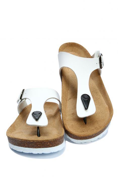 K8871SK Kifidis Soft Step Kadın Parmak Arası Mantar Terlik 36-41 Beyaz - 002