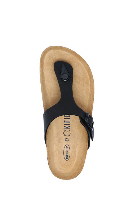 K8871SK Kifidis Soft Step Kadın Parmak Arası Mantar Terlik 36-41 Mat Siyah - 006