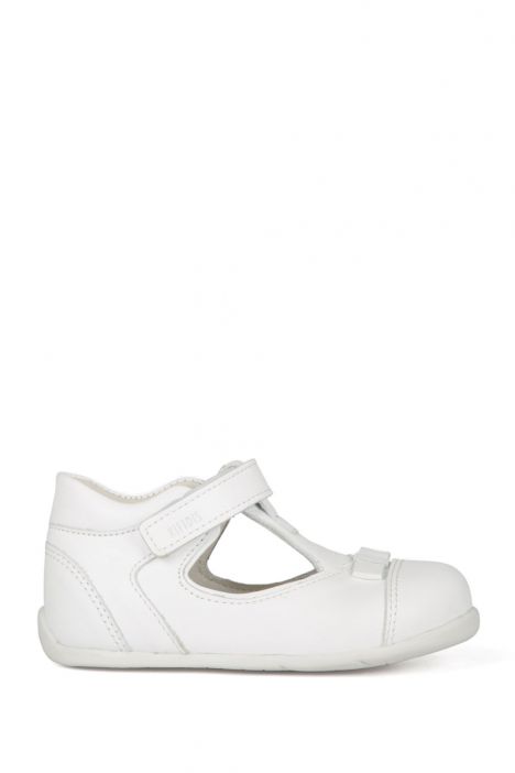 K89 Kifidis-Kids İlk Adım Kız Çocuk Deri Ayakkabı 19-24 Beyaz / White