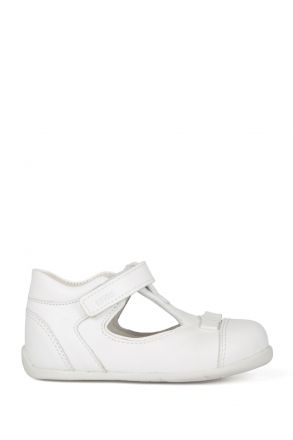 K89 Kifidis-Kids İlk Adım Kız Çocuk Deri Ayakkabı 19-24 Beyaz / White