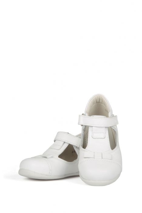 K89 Kifidis-Kids İlk Adım Kız Çocuk Deri Ayakkabı 19-24 Beyaz / White