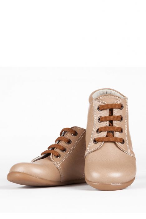 K90 Kifidis-Kids İlk Adım Unisex Çocuk Deri Ayakkabı19-24 Krem / Cream