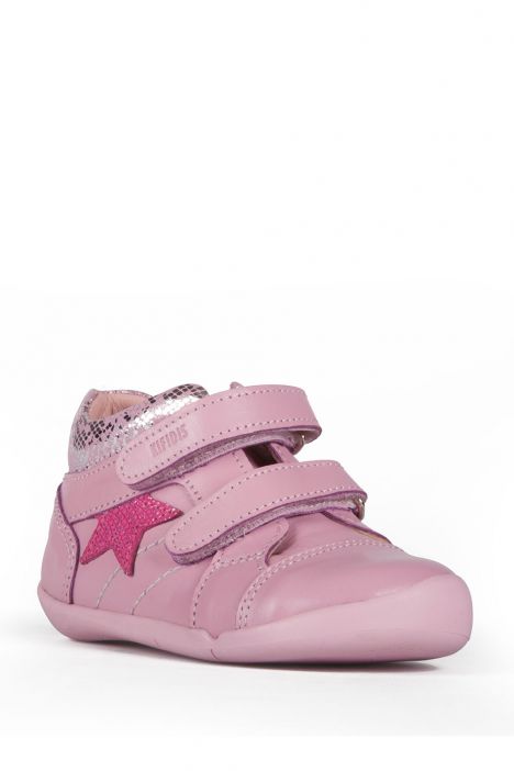K921 Kifidis-Kids İlk Adım Unisex Çocuk Deri Ayakkabı19-25 Pembe / Pink