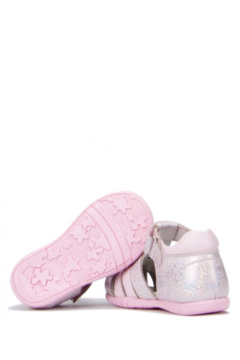 K961 Kifidis-Kids İlk Adım Kız Çocuk Deri Ayakkabı19-23 Pembe / Pink