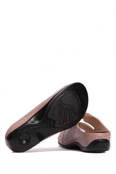 KA1002 Kifidis Anatomik Kadın İçi Çıkabilen Deri Terlik 36-41 12421 Pudra/Taupe