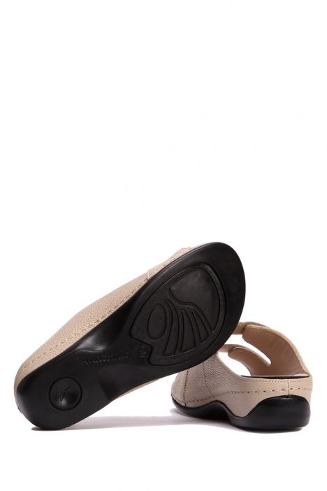 KA1002 Kifidis Anatomik Kadın İçi Çıkabilen Deri Terlik 36-41 14225 Fil Dişi/Ivory