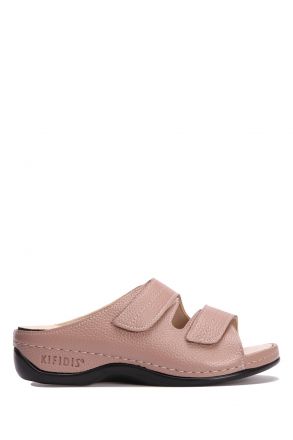 KA1002 Kifidis Anatomik Kadın İçi Çıkabilen Deri Terlik 36-41 12421 Pudra/Taupe