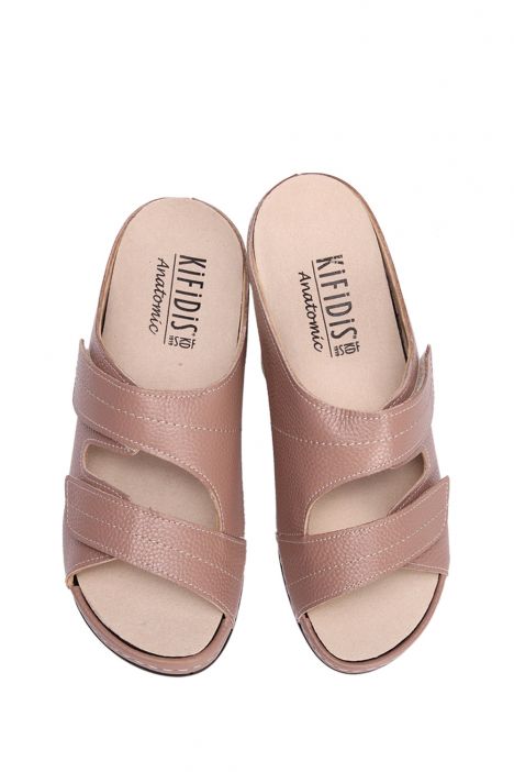 KA1002 Kifidis Anatomik Kadın İçi Çıkabilen Deri Terlik 36-41 12421 Pudra/Taupe