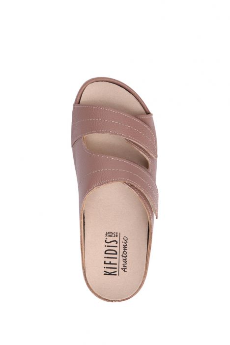 KA1002 Kifidis Anatomik Kadın İçi Çıkabilen Deri Terlik 36-41 12421 Pudra/Taupe