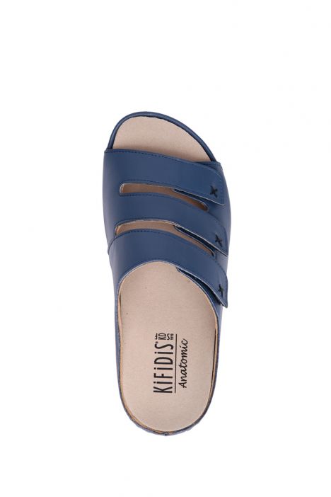 KA1007 Kifidis Anatomik Kadın İçi Çıkabilen Deri Terlik 36-41 Kot/Lizbon Indigo