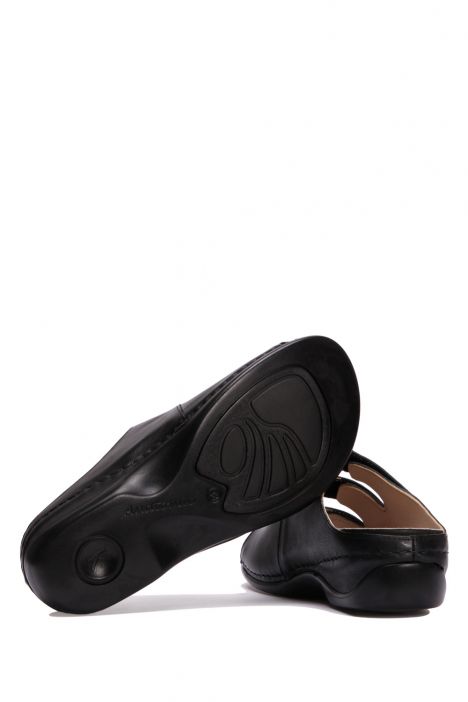 KA1007 Kifidis Anatomik Kadın İçi Çıkabilen Deri Terlik 36-41 Lizbon Siyah/Black