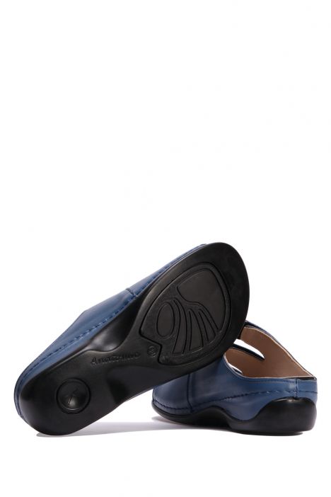 KA1007 Kifidis Anatomik Kadın İçi Çıkabilen Deri Terlik 36-41 Kot/Lizbon Indigo