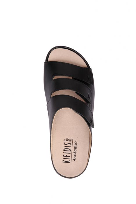 KA1007 Kifidis Anatomik Kadın İçi Çıkabilen Deri Terlik 36-41 Lizbon Siyah/Black