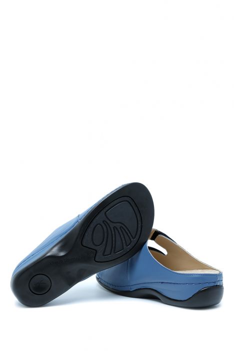 KA101907 Kifidis Kadın İçi Çıkabilen Anatomik Deri Terlik 36-41 Kot/Lizbon Indigo