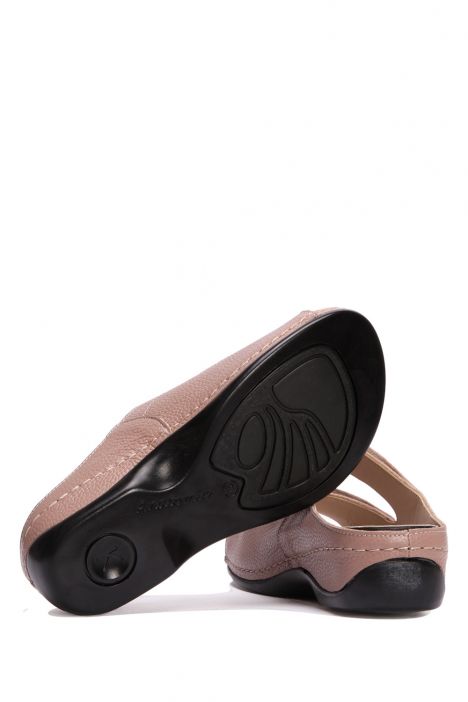 KA1027 Kifidis Anatomik Kadın İçi Çıkabilen Deri Terlik 36-41 12421 Pudra/Taupe